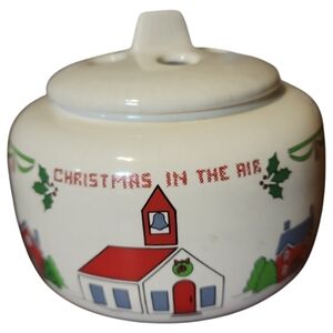 Vtg 87 The Joy of Christmas Jamestown Ceramic Potpourri Warmer Top.